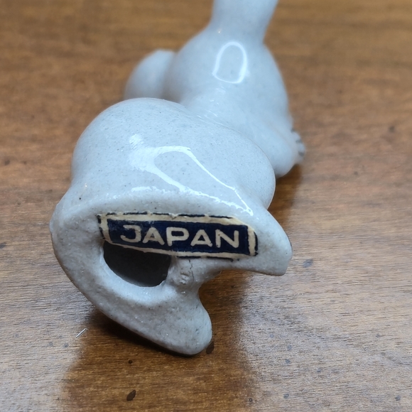 Vintage Mouse Miniature Figurine - White, Japanese Ceramic / Porcelain - Picture 5 of 9